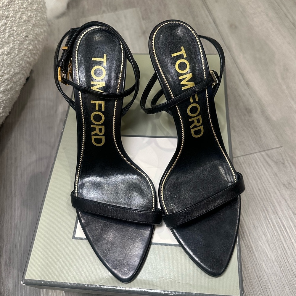 Tom Ford Black Strappy Heels